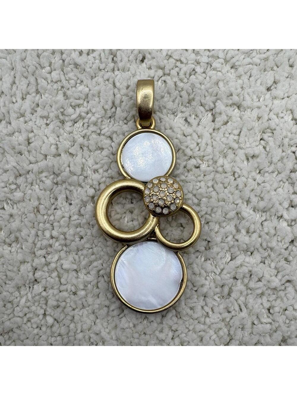 Lia Sophia Effervescent Slide Pendant Gold Tone Mother of Pearl